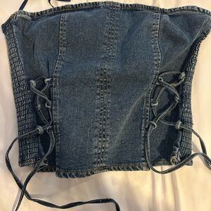 Blue Denim Corset Top NWT